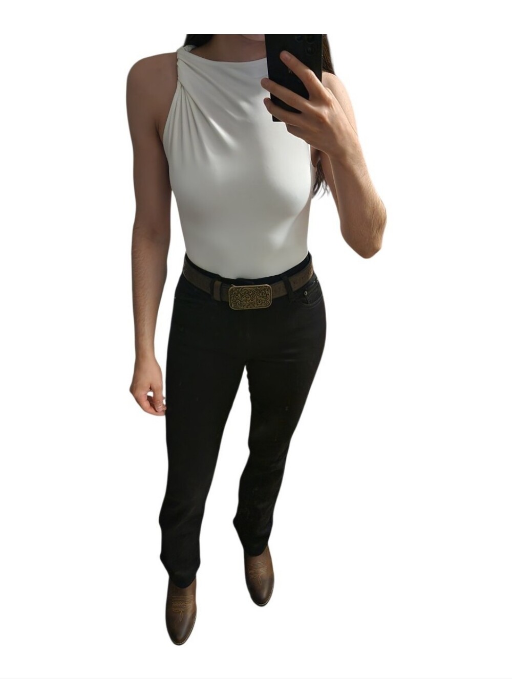White Sleeveless One-Piece Bodysuit